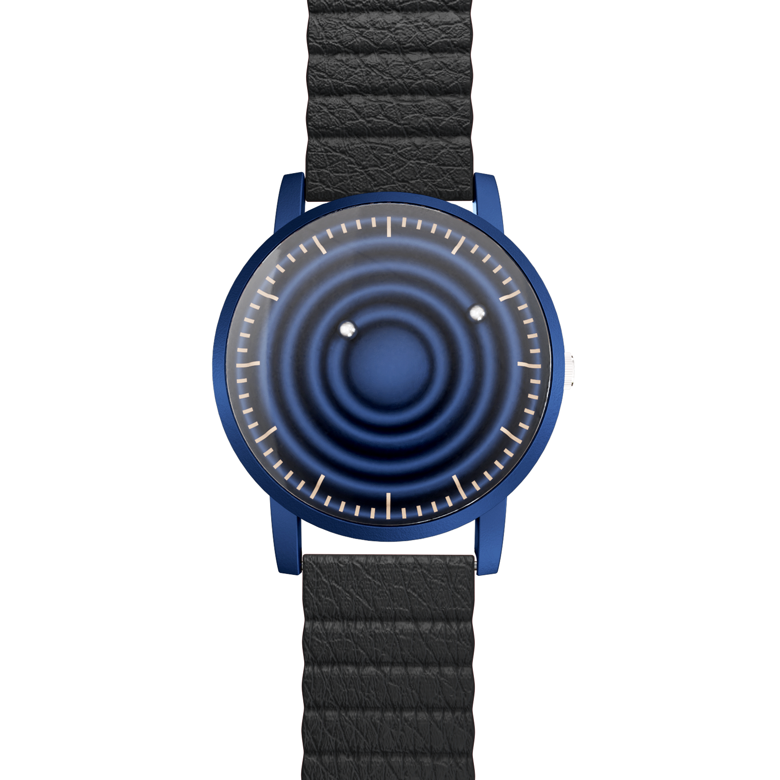    Magneto-Watch-Wave-Blue-Kunstleder-Magnetisch-Schwarz-Front