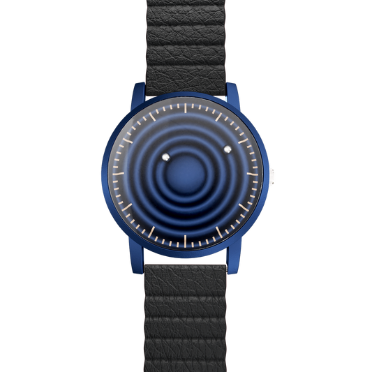    Magneto-Watch-Wave-Blue-Kunstleder-Magnetisch-Schwarz-Front