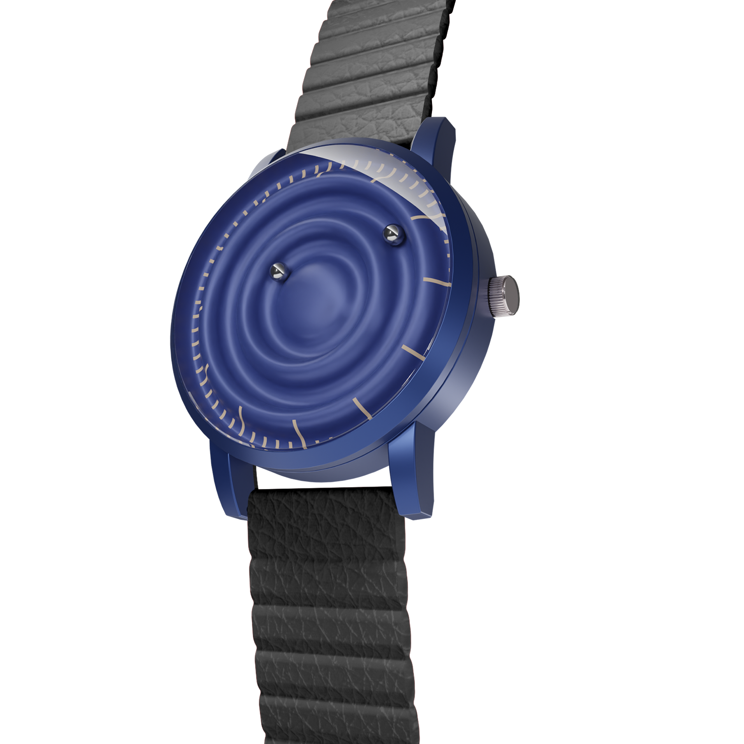    Magneto-Watch-Wave-Blue-Kunstleder-Magnetisch-Schwarz-Side