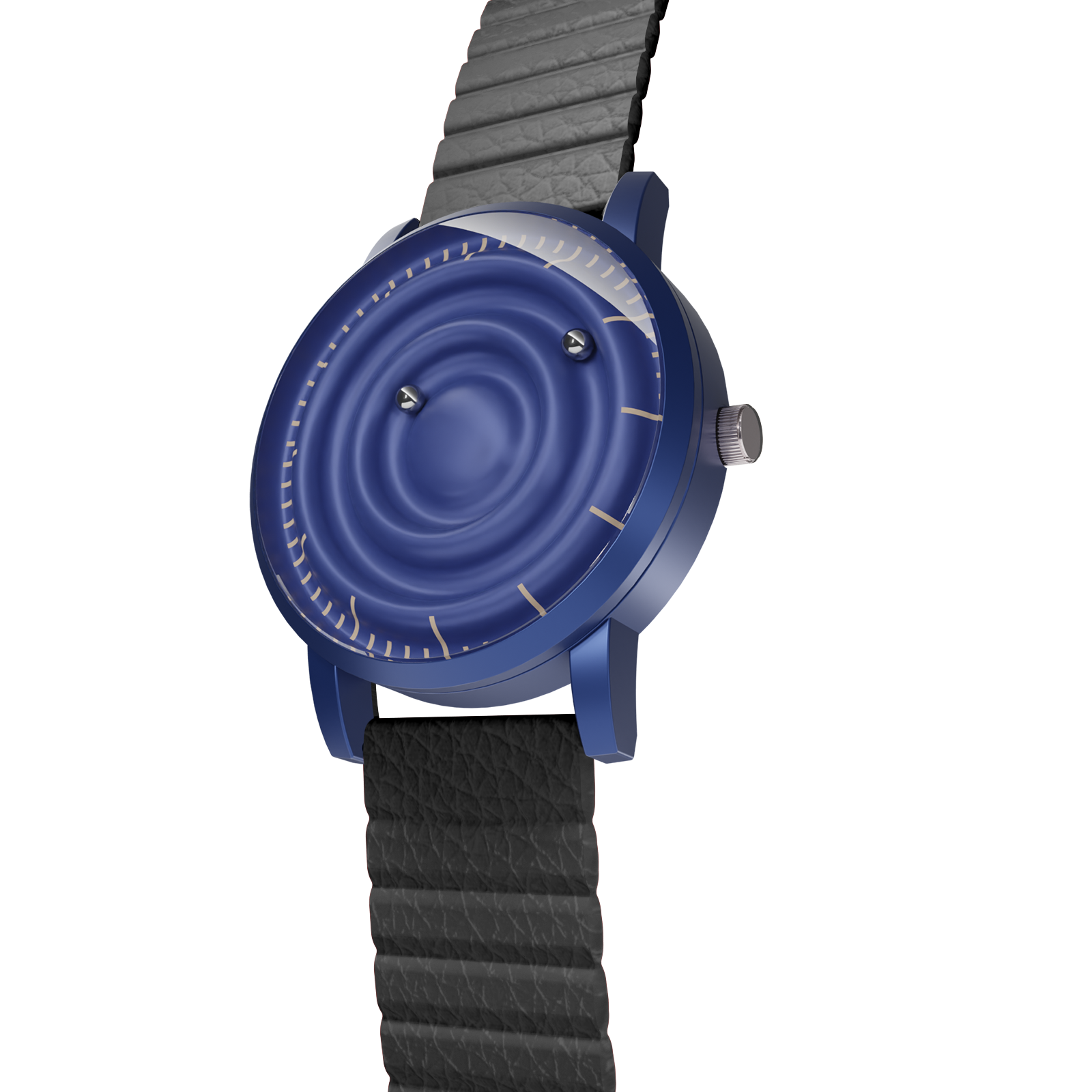    Magneto-Watch-Wave-Blue-Kunstleder-Magnetisch-Schwarz-Side