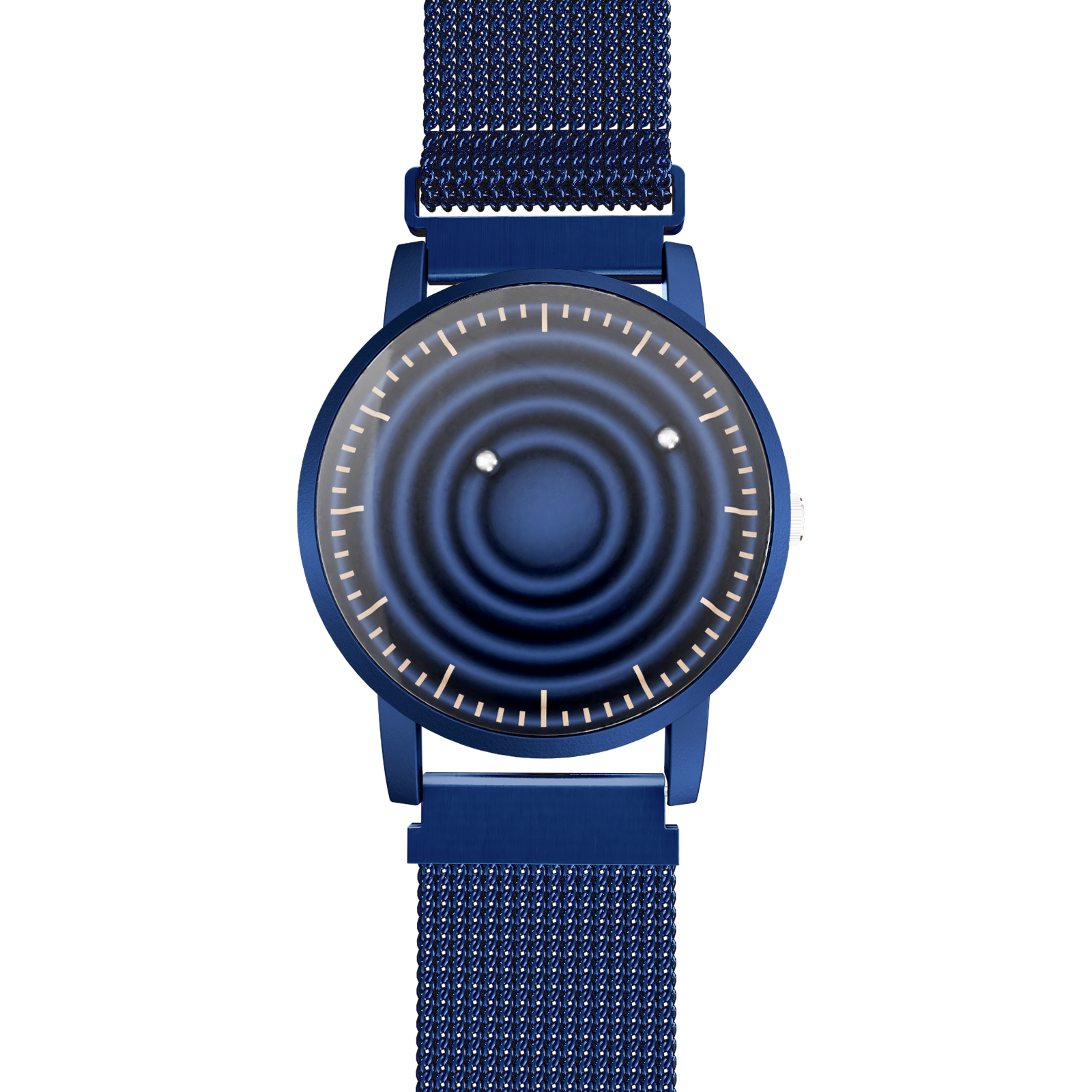 Magneto-Watch-Wave-Blue-Maschenarmband-Blau-Front