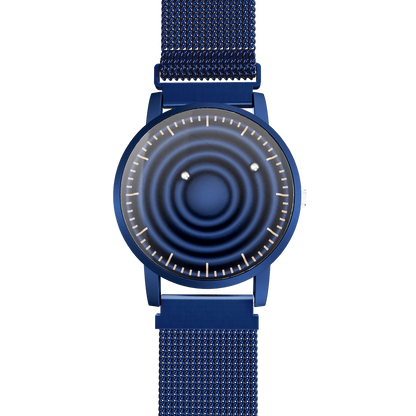 Magneto-Watch-Wave-Blue-Maschenarmband-Blau-Front