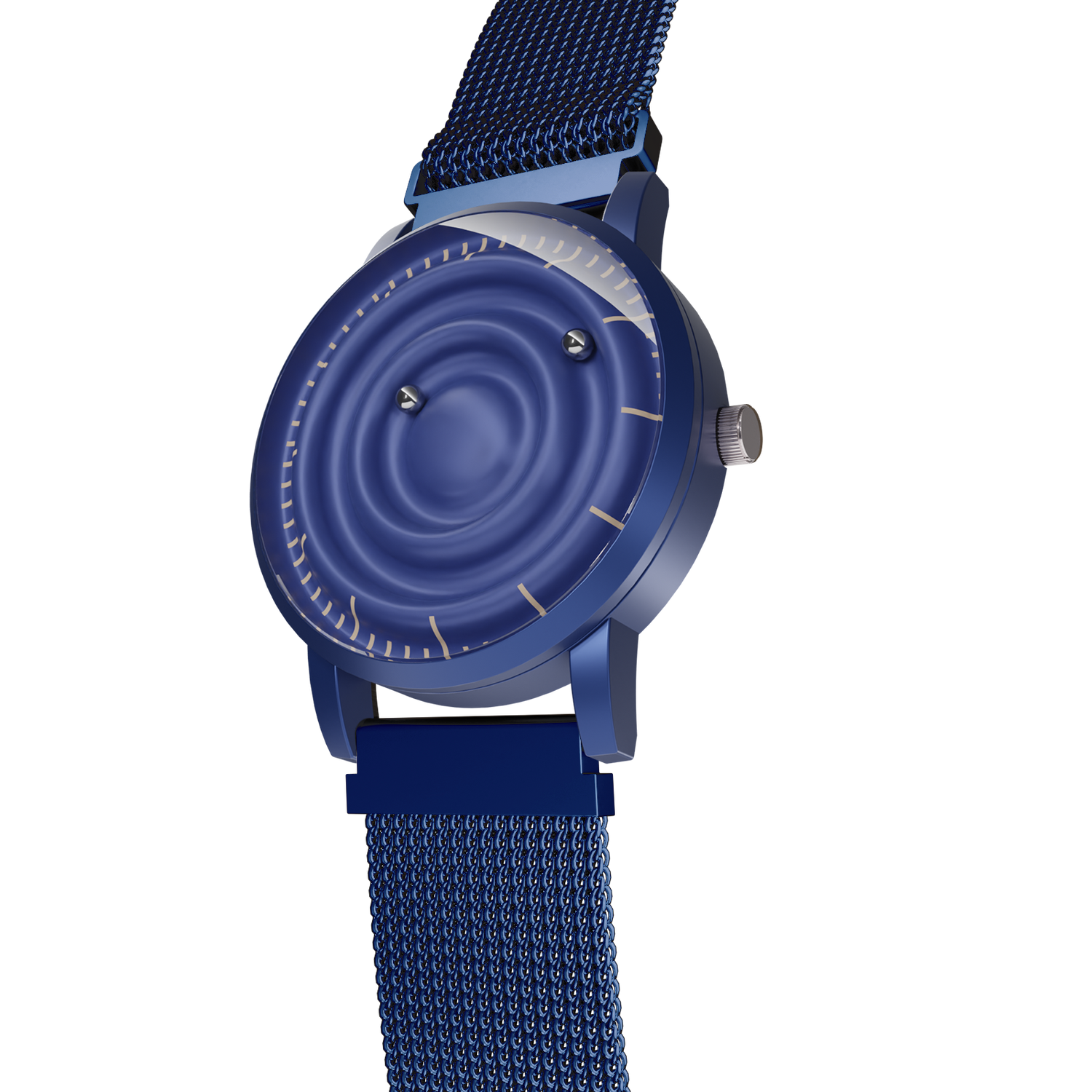 Magneto-Watch-Wave-Blue-Maschenarmband-Blau-Side