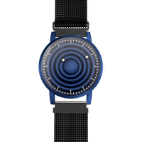 Wave Blue Maschenarmband Schwarz