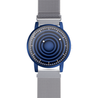 Wave Blue Maschenarmband Silber