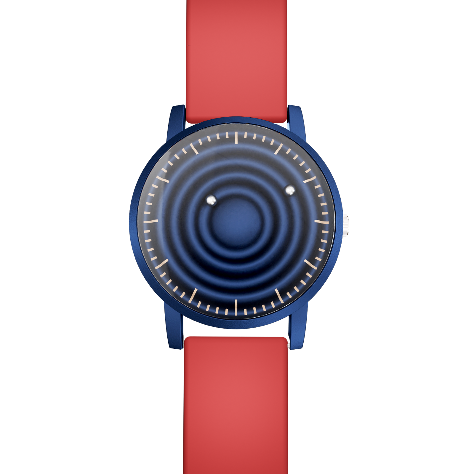    Magneto-Watch-Wave-Blue-Silikon-Rot-Front