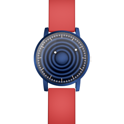    Magneto-Watch-Wave-Blue-Silikon-Rot-Front