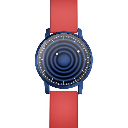    Magneto-Watch-Wave-Blue-Silikon-Rot-Front