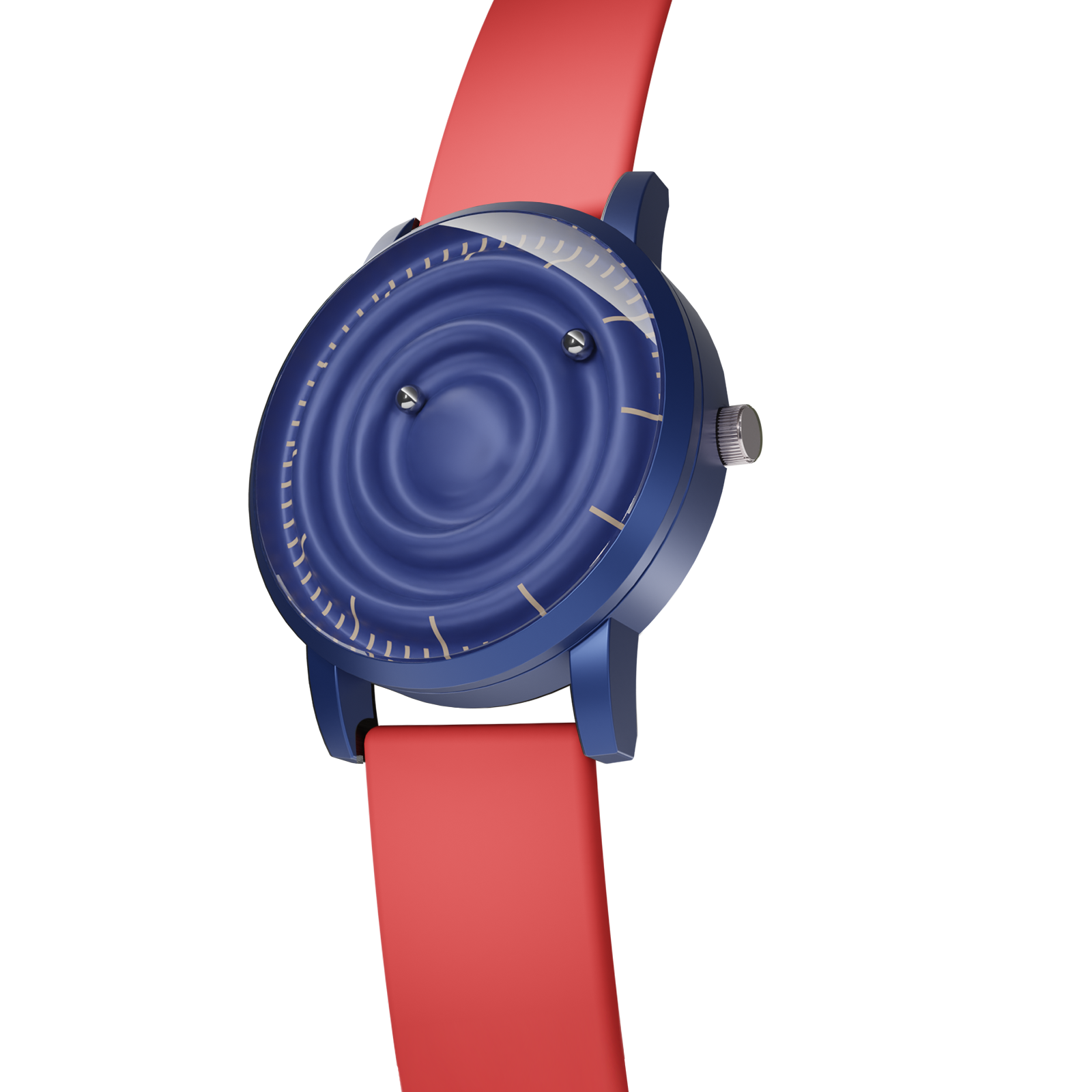 Magneto-Watch-Wave-Blue-Silikon-Rot-Side