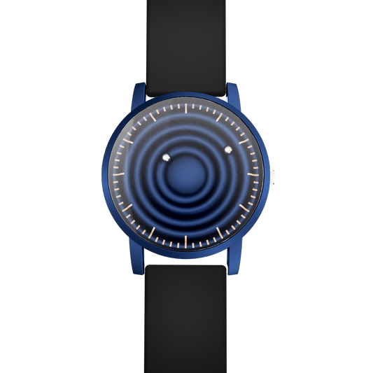 Magneto-Watch-Wave-Blue-Silikon-Schwarz-Front