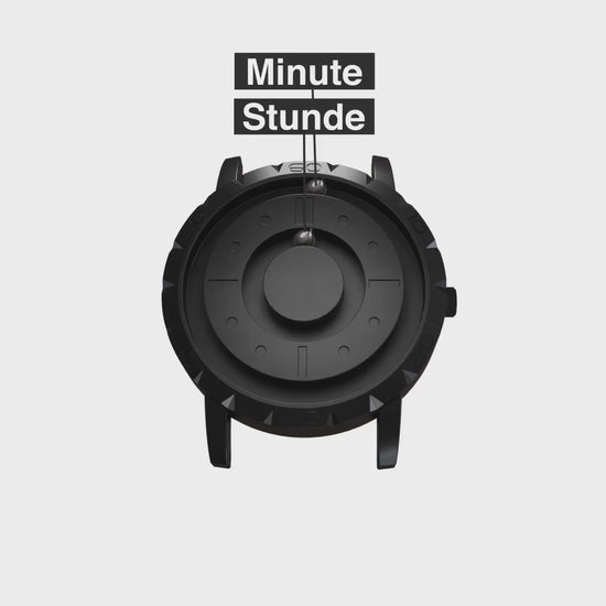 Magneto-Watch-Komet-Black-Maschenarmband-Schwarz-Kugel-Animation