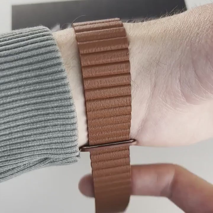 Magneto-Watch-Jupiter-Black-Kunstleder-Magnetisch-Braun-Handgelenk-Video