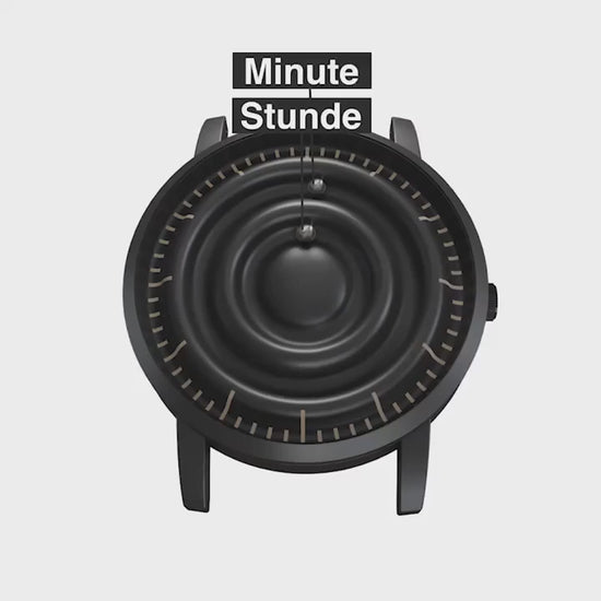 Magneto-Watch-Wave-Black-Kunstleder-Magnetisch-Rot-Kugel-Animation