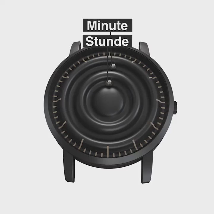 Magneto-Watch-Wave-Black-Kunstleder-Magnetisch-Rot-Kugel-Animation