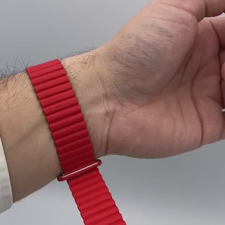 Magneto-Watch-Jupiter-Black-Kunstleder-Magnetisch-Rot-Handgelenk-Video